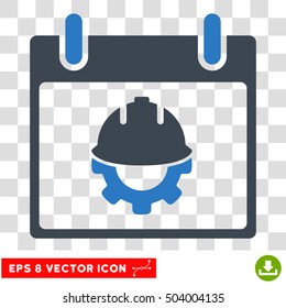 Vector Development Calendar Day EPS vector icon. Illustration style is flat iconic bicolor smooth blue symbol on a transparent background.