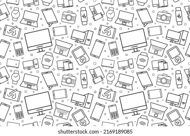 Vector device pattern. Device seamless background	
