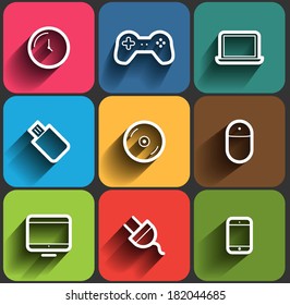 Vector devices icon set