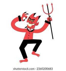 vector devil cartoon illustration isolated
