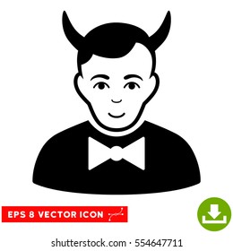 Vector Devil EPS vector icon. Illustration style is flat iconic black symbol on a transparent background.