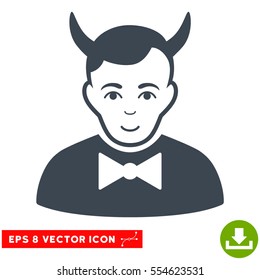 Vector Devil EPS vector pictogram. Illustration style is flat iconic smooth blue symbol on a transparent background.
