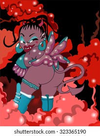 vector devil girl