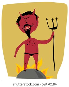 Vector devil on fire
