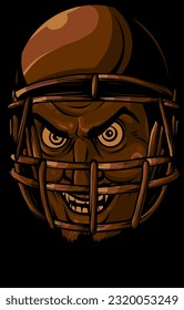vector devil or satan American football sports mascot on black background