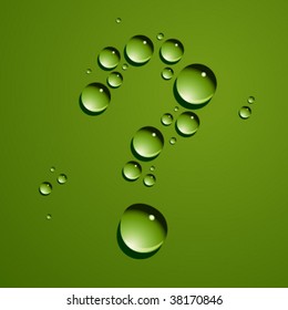 Vector dew drops question mark