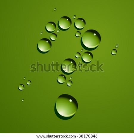 Vector dew drops question mark