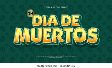Vector Dia de muertos text effect