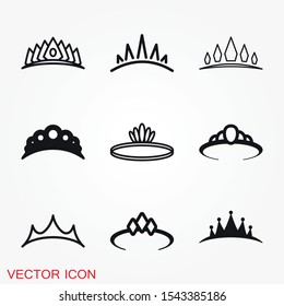 Vector Diadem icon in flat style. Royalty crown illustration pictogram. King, princess royalty business splash effect concept.