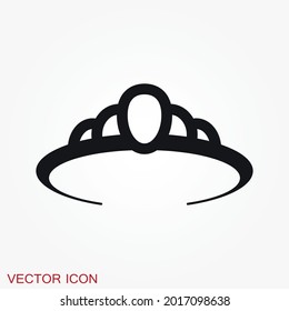 Vector Diadem icon in flat style. Royalty crown illustration pictogram.