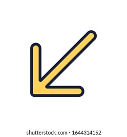 Vector diagonal arrow icon. Filled outline style icon isolated on white background. Illustration for web and mobile graphic design or logo