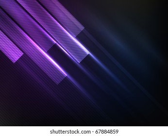 Vector diagonal direction lines and lights design on a dark background