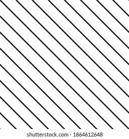 Vector diagonal lines pattern. Seamless striped background. Simple endless black and white texture