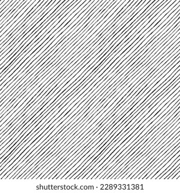 Vector diagonal stripes pattern. Seamless vector background created digitally with a tablet. Seamless hand drawn print. Irregular composition. Black and white illustration