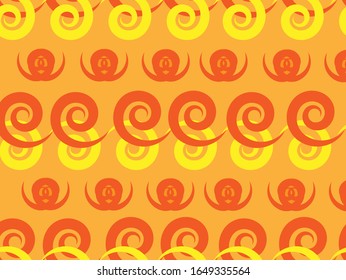 Vector diagonal waves pattern. Wavy orange line texture. Orange wallpaper. Vintage bright yellow fond. Geometric yellow Fond. Scratch. Worn surface. Pastel colors gradient.
