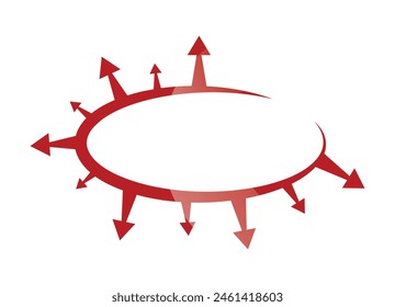 Vector diagram with arrows. Title selection and classification. Suitable for posters, social media, presentations, conventions. Order information on isolated background. Flat image. EPS10
