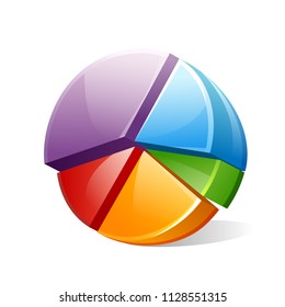 vector Сhart, diagram, graph 3D three-dimensional image