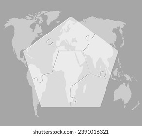 Vector diagram infographic process on 5 parts, options or processes. Template time line for diagram, graph, presentation and chart. Five steps glass part hexagon jigsaw for business, flow concept
