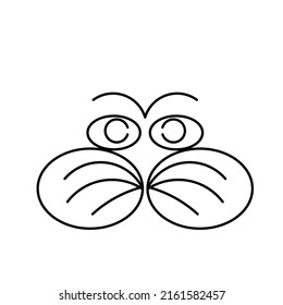 Vector diagram like a cat's face.White background.