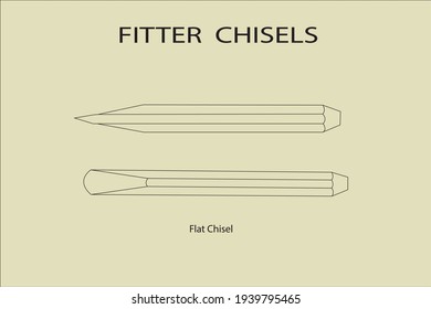 vector diagram to show the diagram of flat chisel