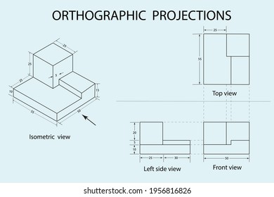vector diagram to show the isometric view of an object