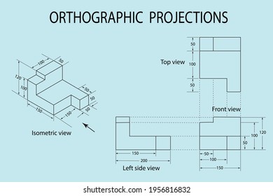 vector diagram to show the isometric view of an object