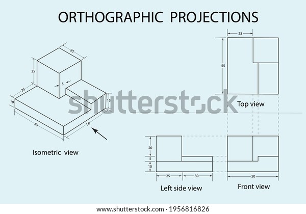 vector\
diagram to show the isometric view of an\
object