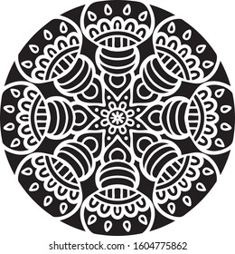 vector diagrammatic mandala composed of concentric geometric shapes, used in Hinduism, Buddhism, yoga's psycho-physical practices and Tantrism as a ritualistic object and focal point for meditation