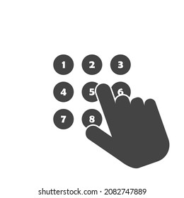 Vector dial and login icon on white isolated background.   