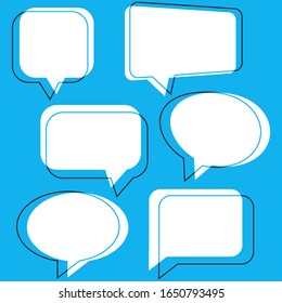Vector dialog boxbubble set. Cloud bubble speech for communication. Vector frame.