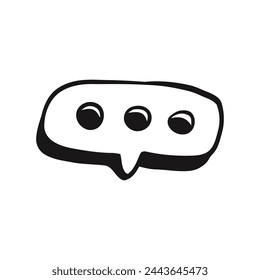 Vector dialog cloud with dots silence doodle linear cartoon coloring book.