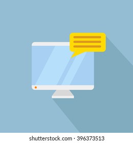 vector dialog and monitor illustration