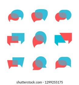 Vector dialog speech bubbles, talk logo design graphics