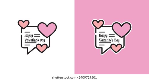 vector Dialogue Conversation valentine's day pink