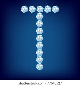 Vector Diamond alphabet. Title letter. Title letter.