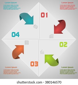 Vector diamond with colored arrows business infographic template