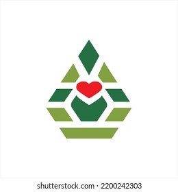 Vector diamond design logo with natural concept.