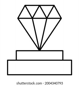 Diseño del icono de contorno de pantalla de diamante de vectores
