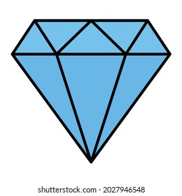 Vector Diamond Filled Outline Icon Design
