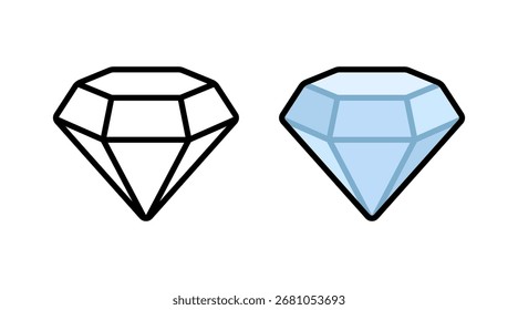 Ilustración plana de diamante de Vector sobre fondo blanco