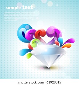 vector diamond with floral