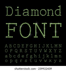 Vector diamond font.