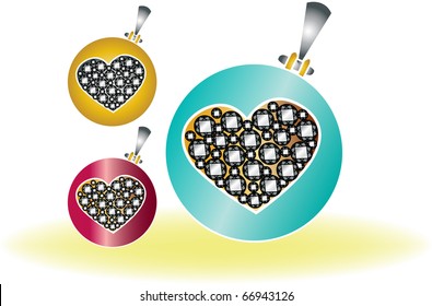 Vector diamond heart necklace
