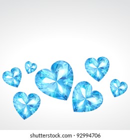 vector diamond hearts background illustration