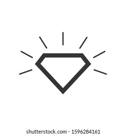 Vector Diamond icon. Black diamond icon isolated. Diamond in flat style. Brilliant, crystal