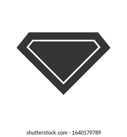 Vector diamond icon. Black diamond icon isolated. Vector illustration in flat style. Crystal or brilliant icon
