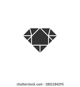 vector diamond icon with black on white background