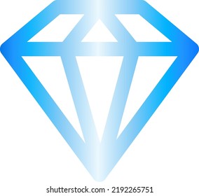 Icono de diamante vector con color brillante azul. Símbolo de diamante