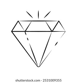 Vektordiamantensymbol, das auf weißem Hintergrund bearbeitet werden kann.