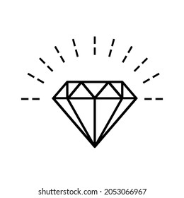 Vektordiamantensymbol mit Linienstil